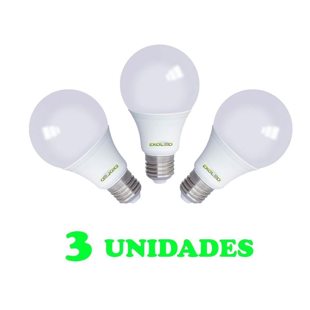 3 Lampadas Bulbo E27 12W Ed Bivolt Policarbonato Leitosa Branco 3 Lampadas Bulbo E27 12W Ed Bivolt Policarbonato Leitosa Branco
