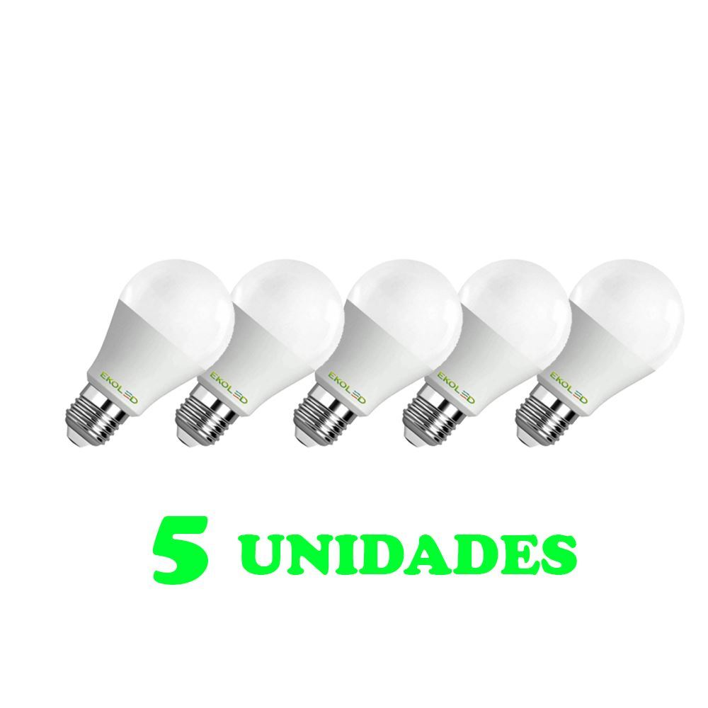 5 Lampadas Bulbo E27 15W Ed Bivolt Policarbonato Leitosa Branco 5 Lampadas Bulbo E27 15W Ed Bivolt Policarbonato Leitosa Branco