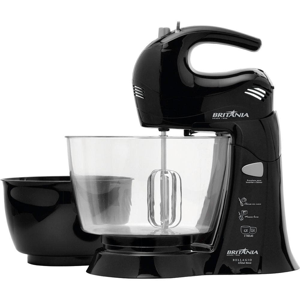 Batedeira Britânia Bellagio Cristal Neve Preto 350W - 110V Batedeira Britânia Bellagio Cristal Neve Preto 350W - 110V