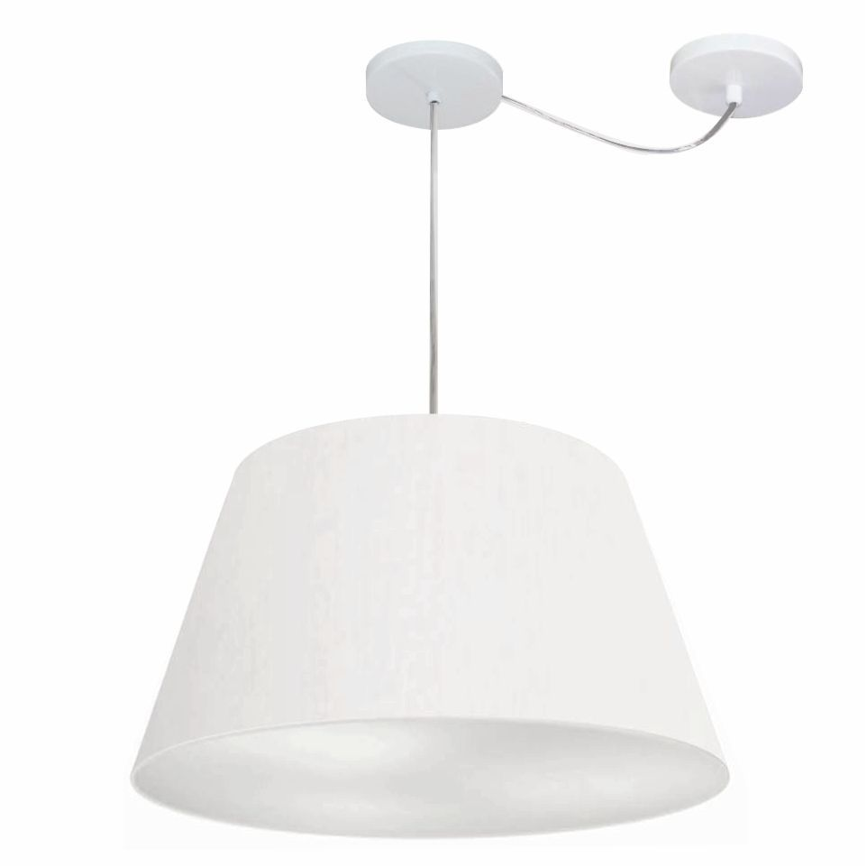 Pendente Cone Md-4283 Cúpula em Tecido 30/50x35cm Branco - Bivolt Pendente Cone Md-4283 Cúpula em Tecido 30/50x35cm Branco - Bivolt