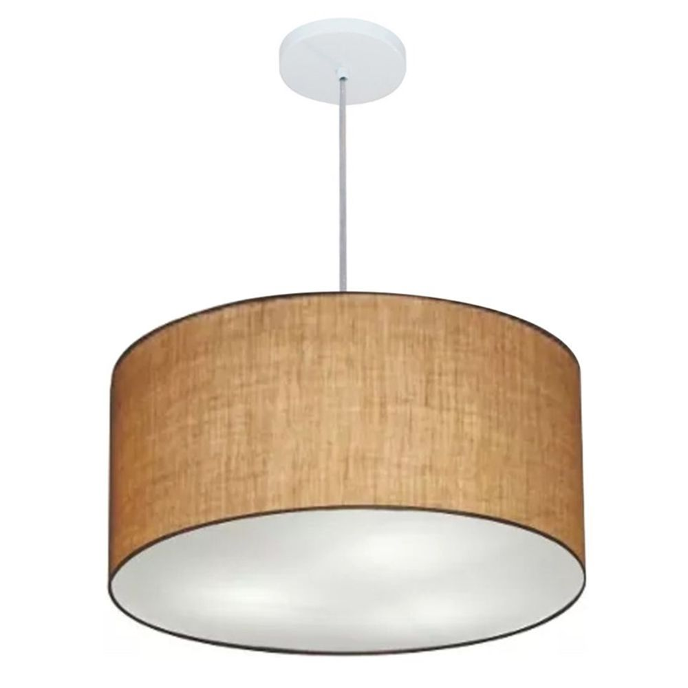 Pendente Cilíndrico Md-4242 Cúpula em Tecido 45x25cm Palha - Bivolt Pendente Cilíndrico Md-4242 Cúpula em Tecido 45x25cm Palha - Bivolt