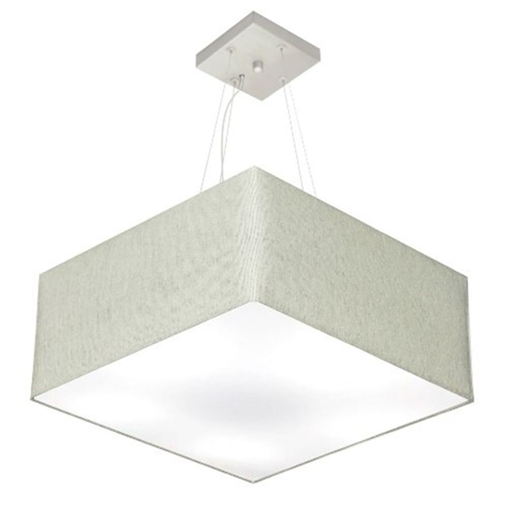 Pendente Quadrado Md-4199 Cúpula em Tecido 30-60x60cm Rústico Cinza - Bivolt Pendente Quadrado Md-4199 Cúpula em Tecido 30-60x60cm Rústico Cinza - Bivolt