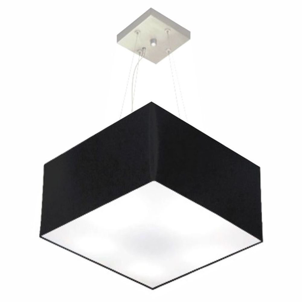 Pendente Quadrado Md-4195 Cúpula em Tecido 25-40x40cm Preto - Bivolt Pendente Quadrado Md-4195 Cúpula em Tecido 25-40x40cm Preto - Bivolt