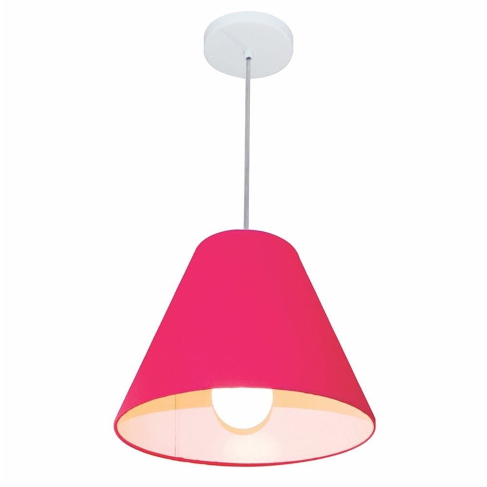 Pendente Cone Md-4028 Cúpula em Tecido 25-30x12cm Rosa Pink - Bivolt Pendente Cone Md-4028 Cúpula em Tecido 25-30x12cm Rosa Pink - Bivolt