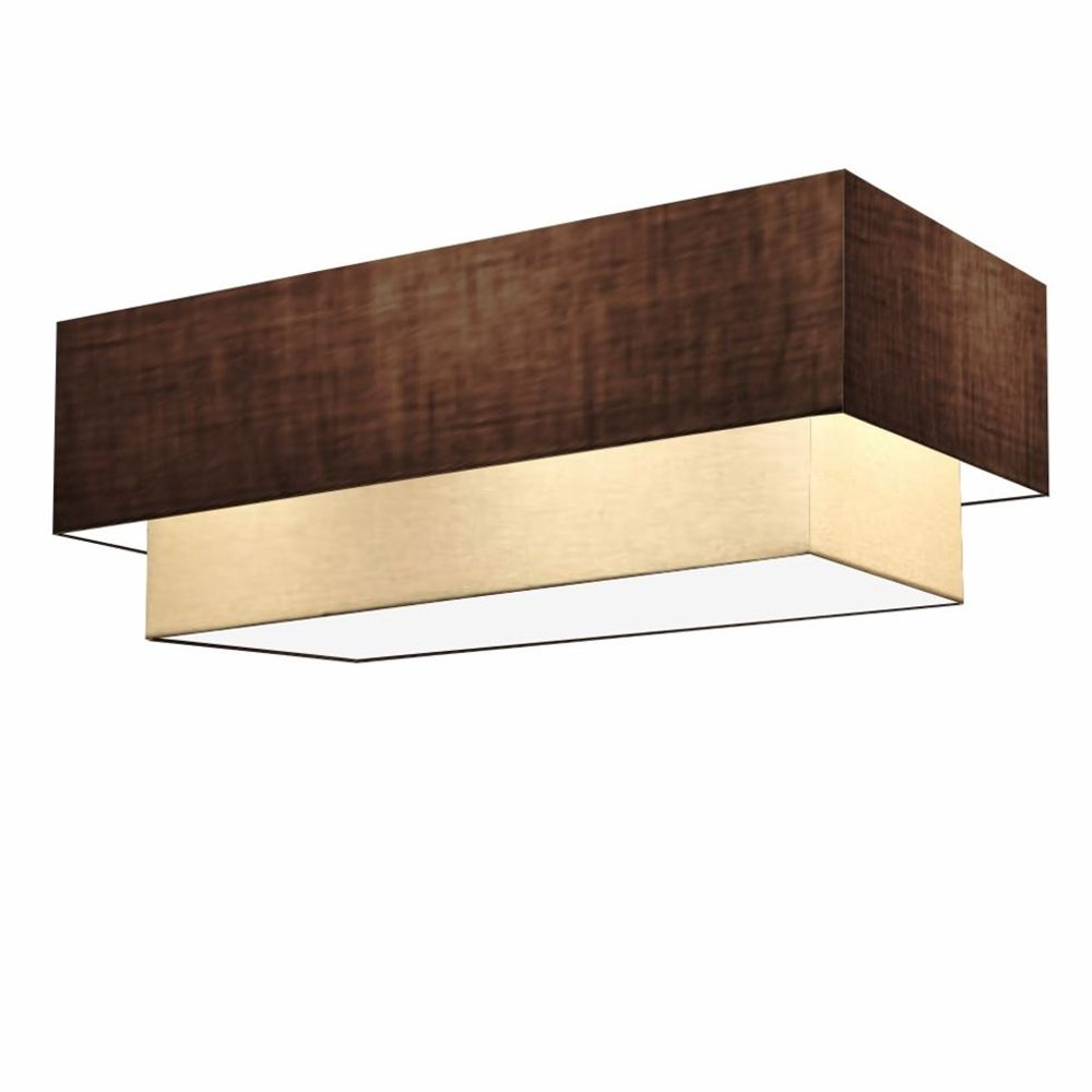Plafon Duplo Retangular Vivare Md-3044 Cúpula em Tecido 70x30cm x 60x25cm LC/LA - Bivolt Plafon Duplo Retangular Vivare Md-3044 Cúpula em Tecido 70x30cm x 60x25cm LC/LA - Bivolt