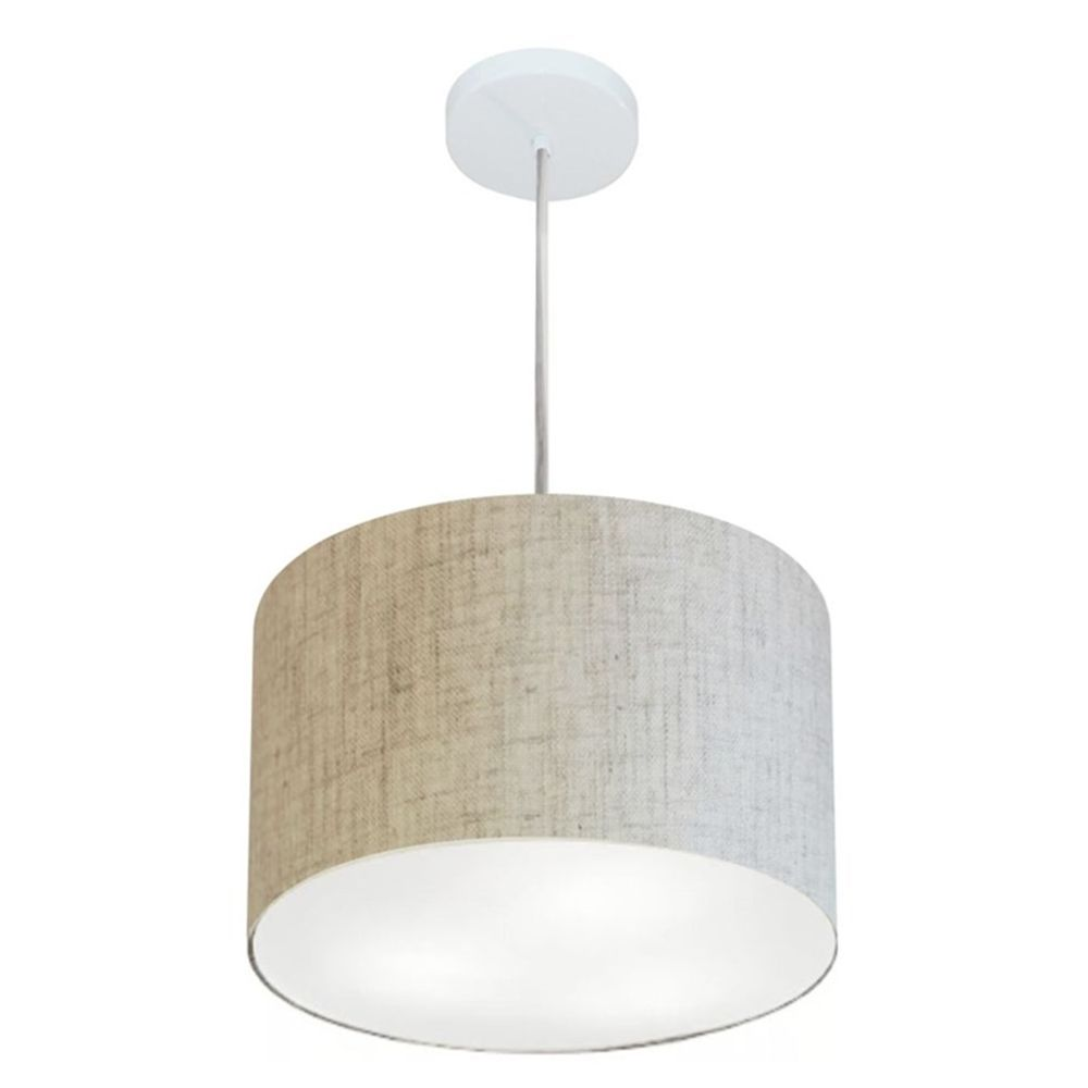 Pendente Cilíndrico Md-4211 Cúpula em Tecido 35x25cm Rústico Bege - Bivolt Pendente Cilíndrico Md-4211 Cúpula em Tecido 35x25cm Rústico Bege - Bivolt