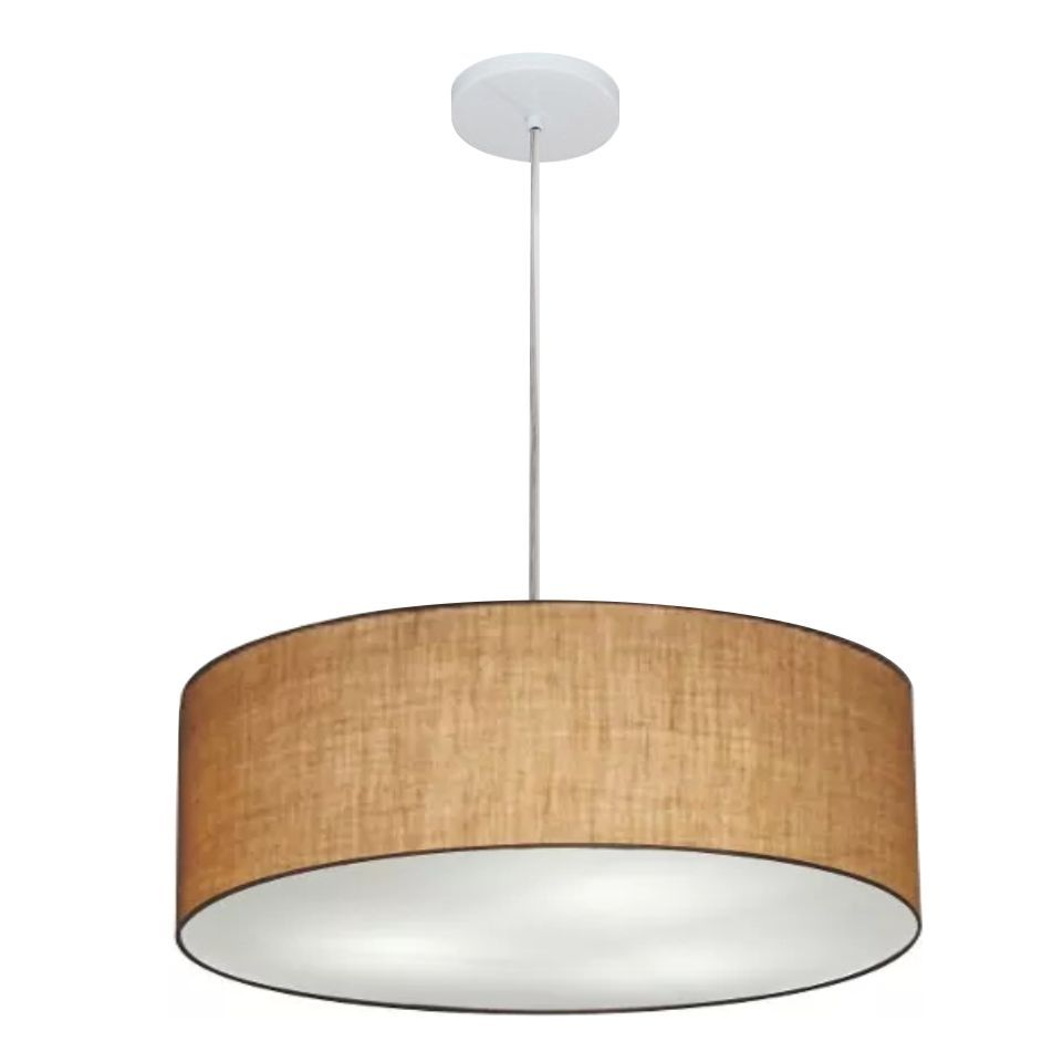 Pendente Cilíndrico Md-4254 Cúpula em Tecido 45x15cm Palha - Bivolt Pendente Cilíndrico Md-4254 Cúpula em Tecido 45x15cm Palha - Bivolt
