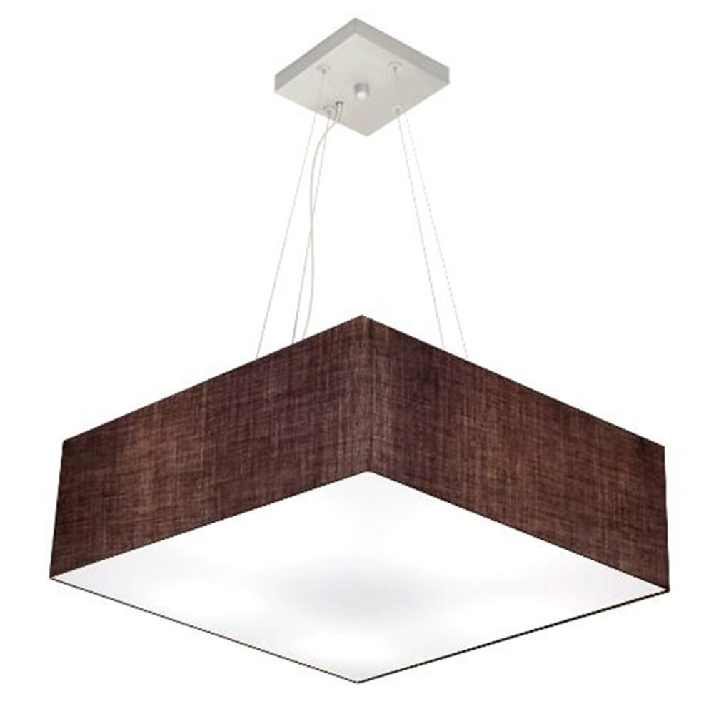 Pendente Quadrado Md-4196 Cúpula em Tecido 15-45x45cm Café - Bivolt Pendente Quadrado Md-4196 Cúpula em Tecido 15-45x45cm Café - Bivolt