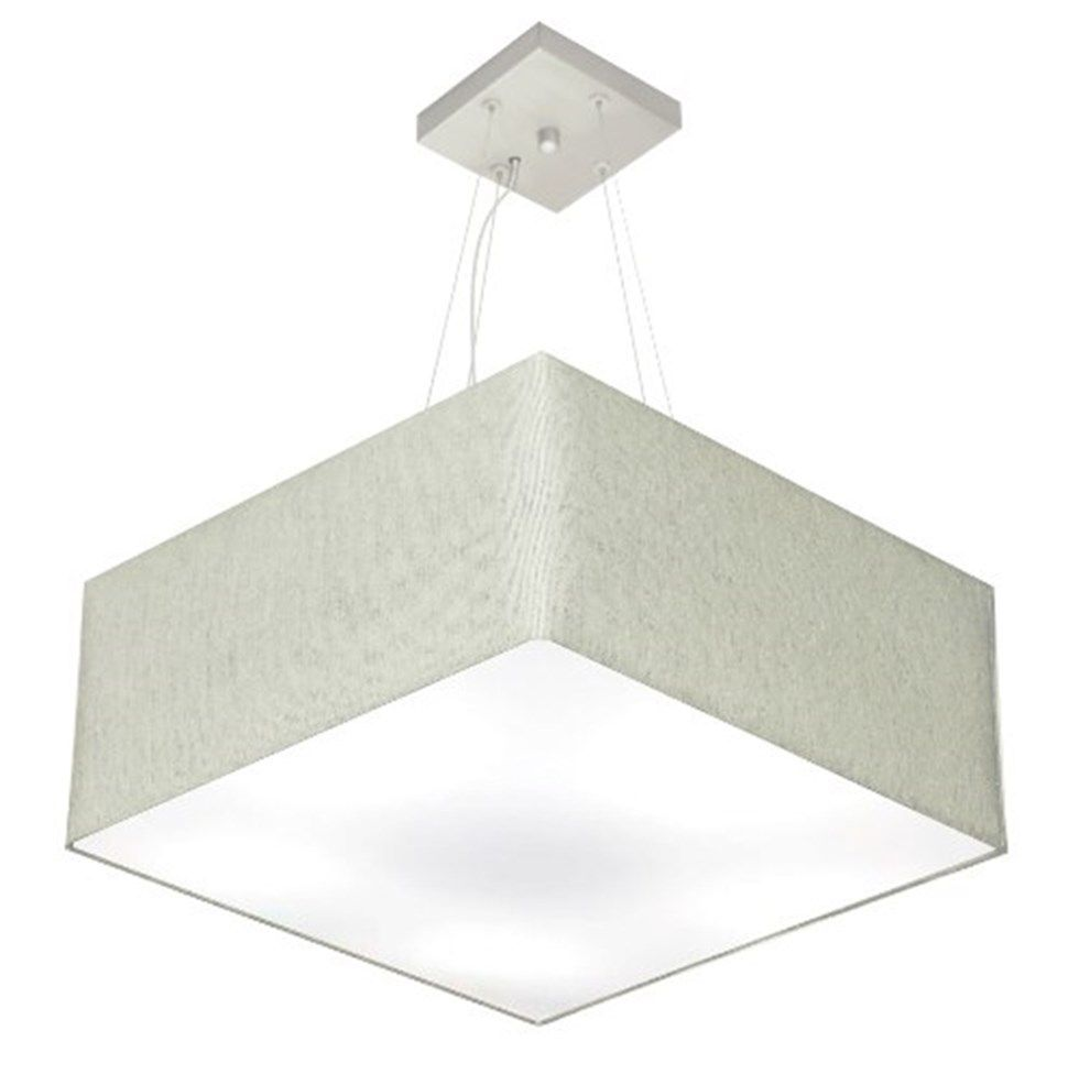 Pendente Quadrado Md-4071 Cúpula em Tecido 30-70x70cm Rústico Cinza - Bivolt Pendente Quadrado Md-4071 Cúpula em Tecido 30-70x70cm Rústico Cinza - Bivolt