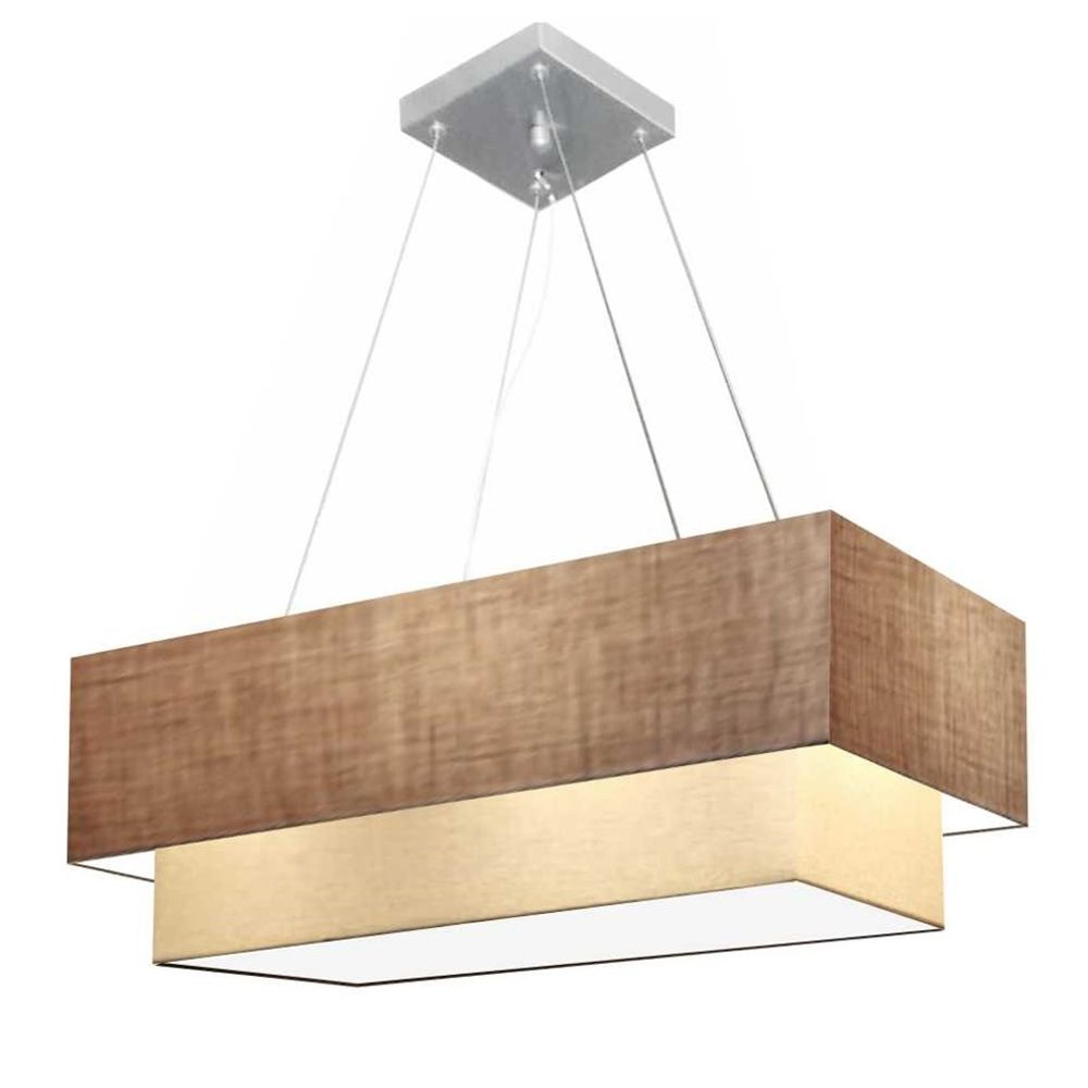 Pendente Duplo Retangular Vivare Md-4321 Cúpula em Tecido 80x40cm x 70x30cm LP/LA- Bivolt Pendente Duplo Retangular Vivare Md-4321 Cúpula em Tecido 80x40cm x 70x30cm LP/LA- Bivolt