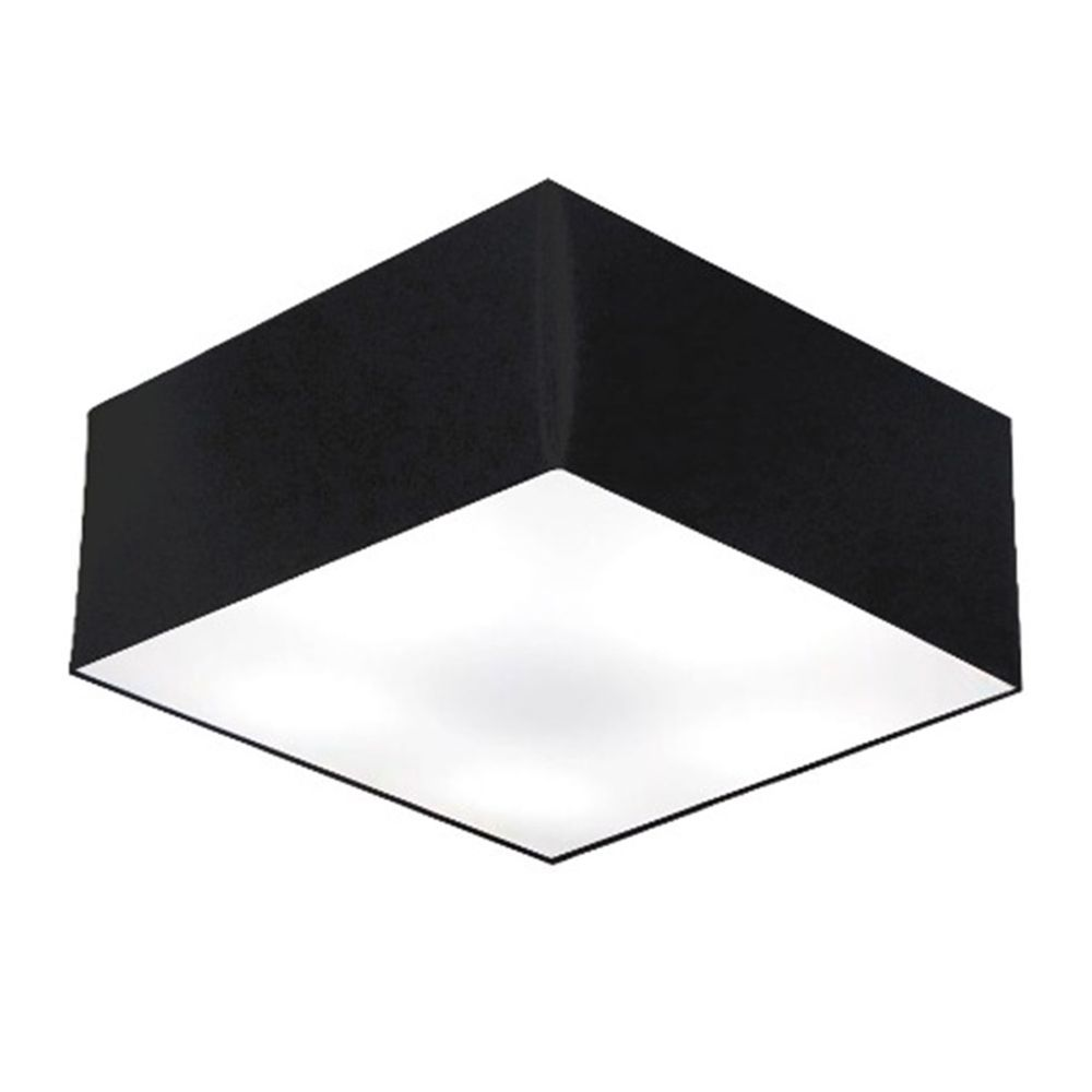 Plafon Quadrado Md-3053 Cúpula em Tecido 21/60x60cm Preto - Bivolt Plafon Quadrado Md-3053 Cúpula em Tecido 21/60x60cm Preto - Bivolt