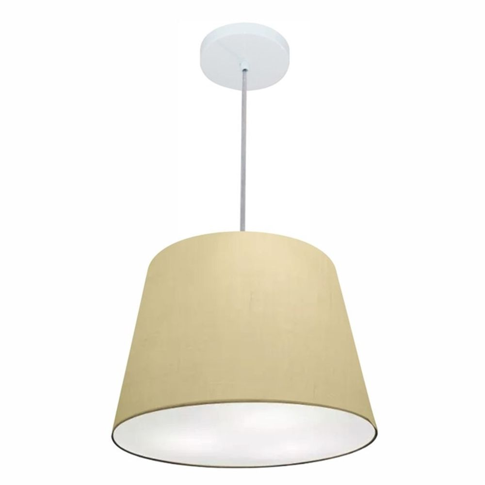 Pendente Cone Md-4155 Cúpula em Tecido 30/40x30cm Algodão Crú - Bivolt Pendente Cone Md-4155 Cúpula em Tecido 30/40x30cm Algodão Crú - Bivolt