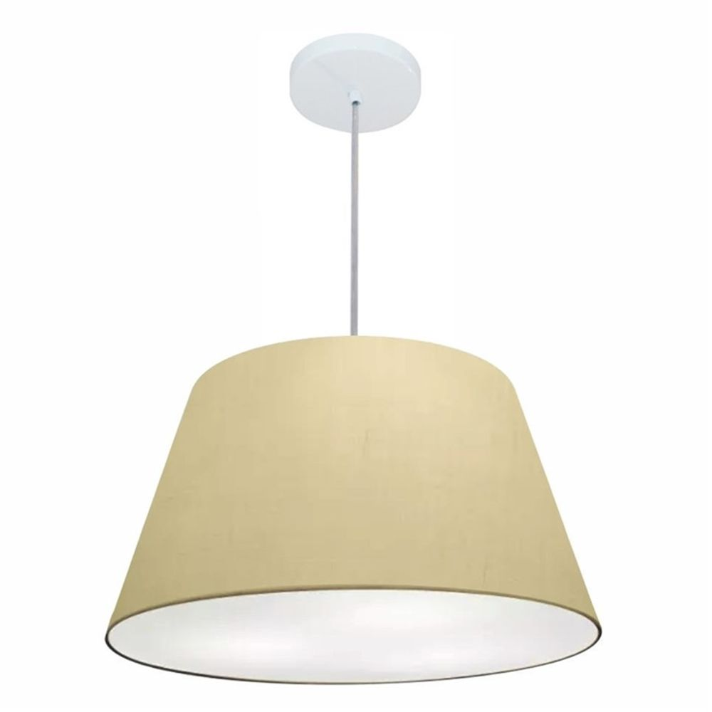 Pendente Cone Md-4248 Cúpula em Tecido 30-50x35cm Algodão Crú - Bivolt Pendente Cone Md-4248 Cúpula em Tecido 30-50x35cm Algodão Crú - Bivolt