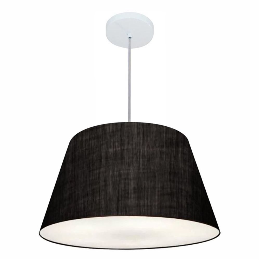 Pendente Cone Md-4249 Cúpula em Tecido 30/50x35cm Preto - Bivolt Pendente Cone Md-4249 Cúpula em Tecido 30/50x35cm Preto - Bivolt