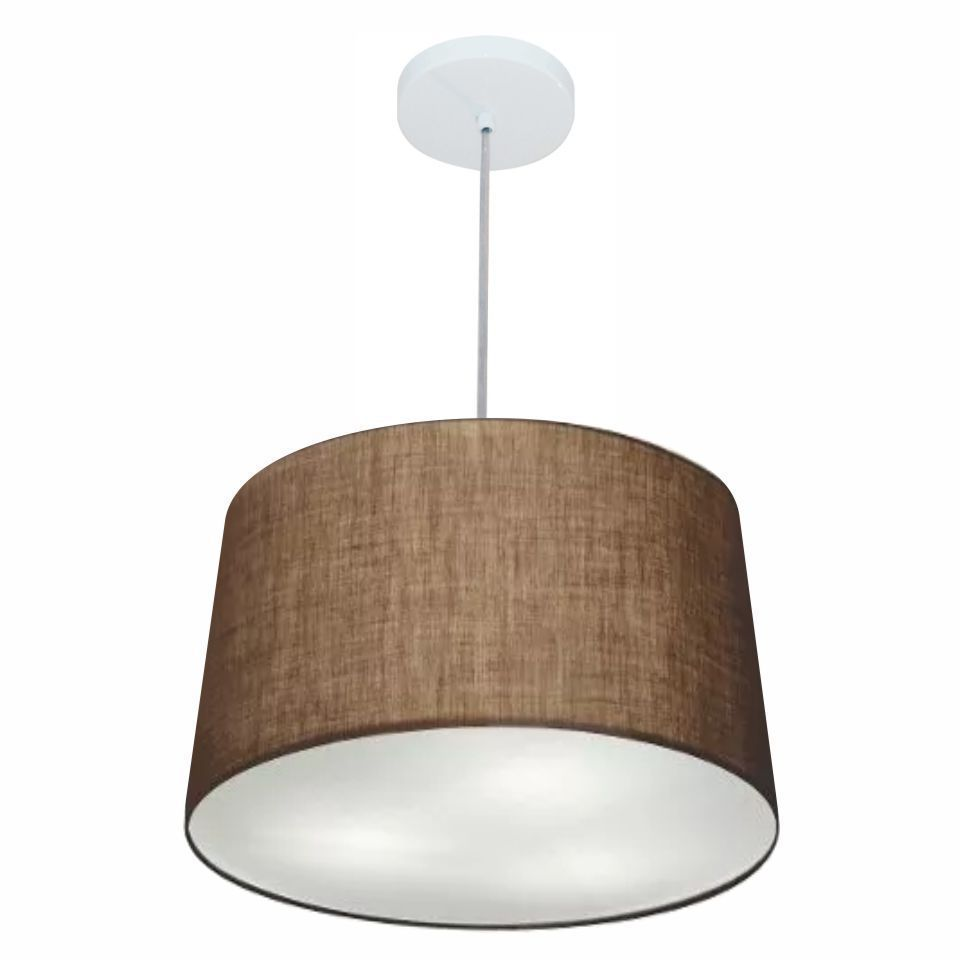 Pendente Cone Md-4247 Cúpula em Tecido 30/45x40cm Café - Bivolt Pendente Cone Md-4247 Cúpula em Tecido 30/45x40cm Café - Bivolt