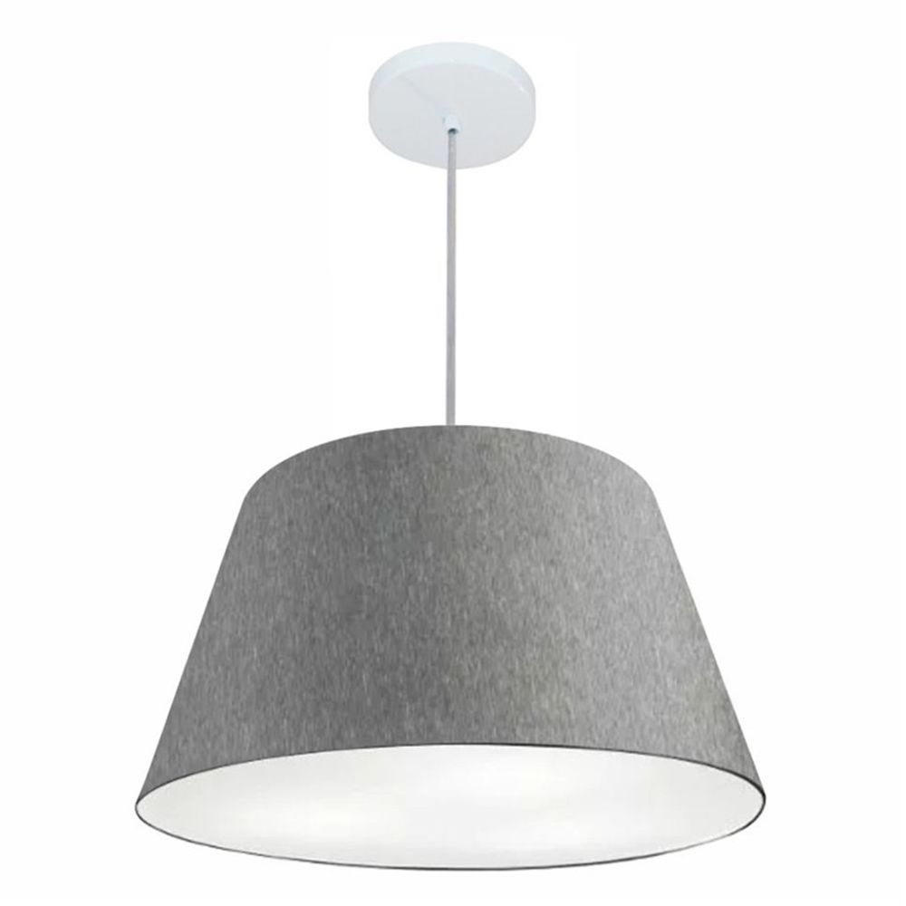 Pendente Cone Md-4248 Cúpula em Tecido 30-50x35cm Rústico Cinza - Bivolt Pendente Cone Md-4248 Cúpula em Tecido 30-50x35cm Rústico Cinza - Bivolt