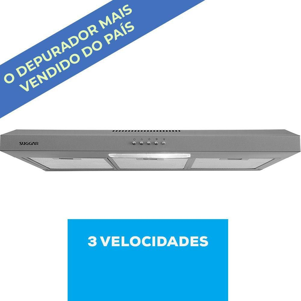 Depurador de Ar Suggar Slim 80cm Prata DPS182PR 220 Volts 220 Volts