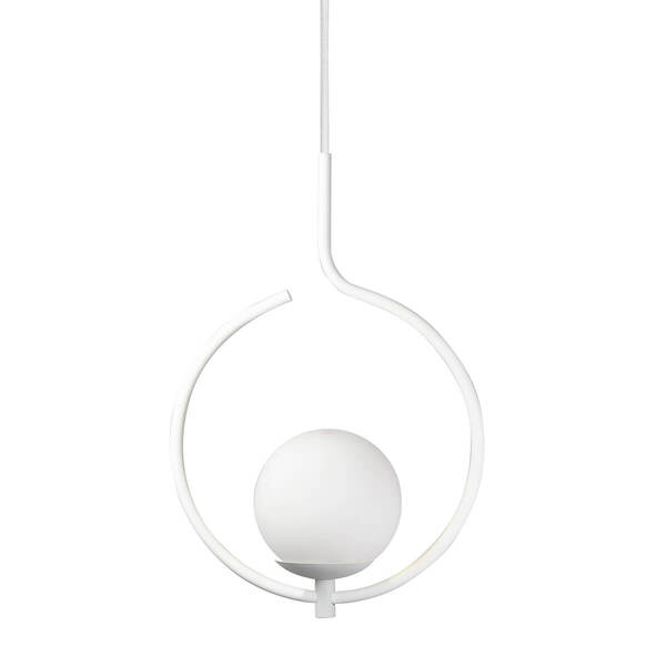Pendente Lustre On Loop BRANCO com globo de vidro BRANCO Pendente Lustre On Loop BRANCO com globo de vidro BRANCO