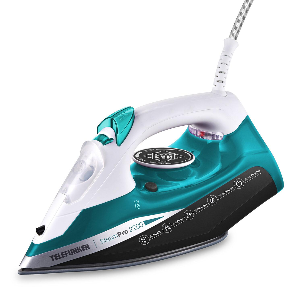 Ferro de Passar a Vapor Base Cerâmica Telefunken Steam Pro 2200 - Azul - 220V Ferro de Passar a Vapor Base Cerâmica Telefunken Steam Pro 2200 - Azul - 220V