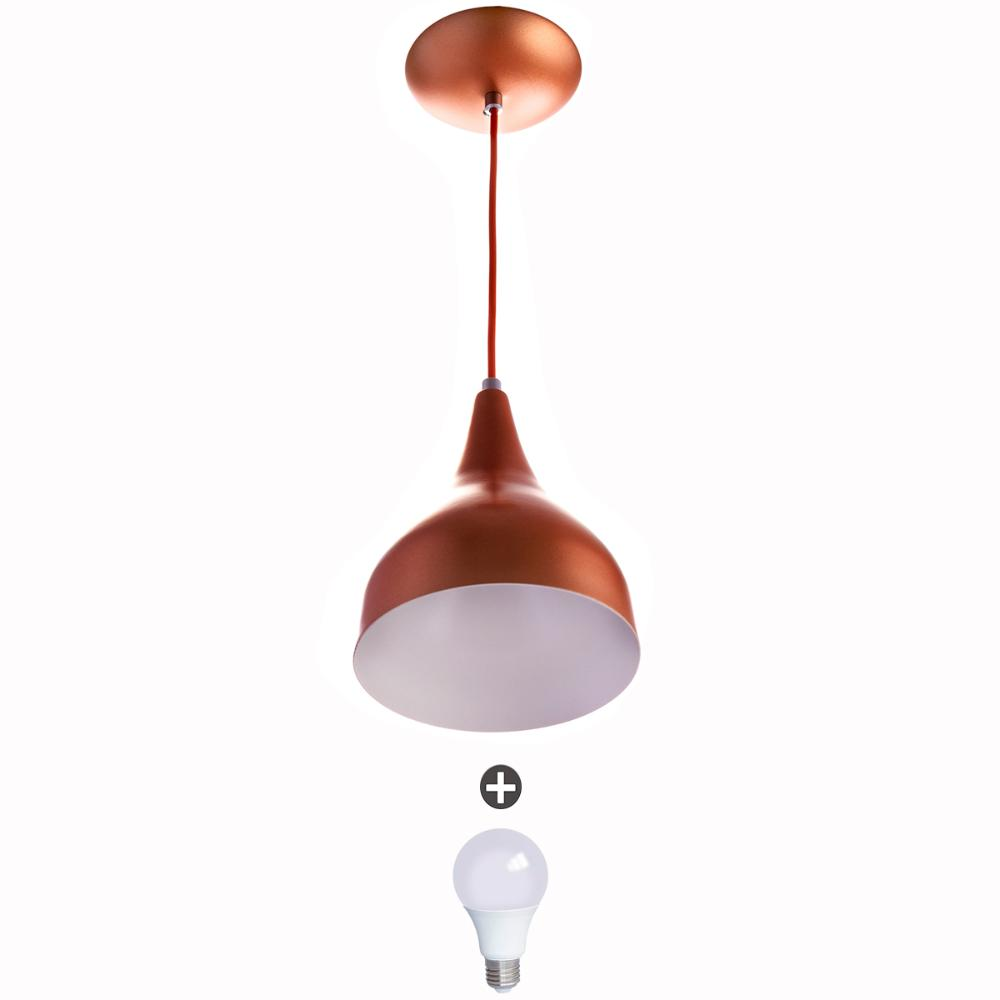 Lustre Pendente Gota Pequena Alumínio 21cm Cobre + Lampadas Lustre Pendente Gota Pequena Alumínio 21cm Cobre + Lampadas