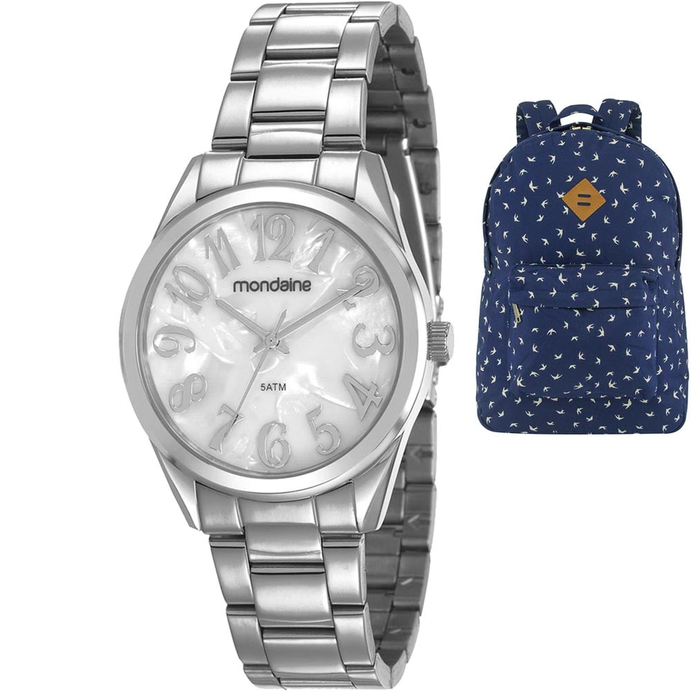Kit Relógio Mondaine Feminino com Mochila Kit Relógio Mondaine Feminino com Mochila