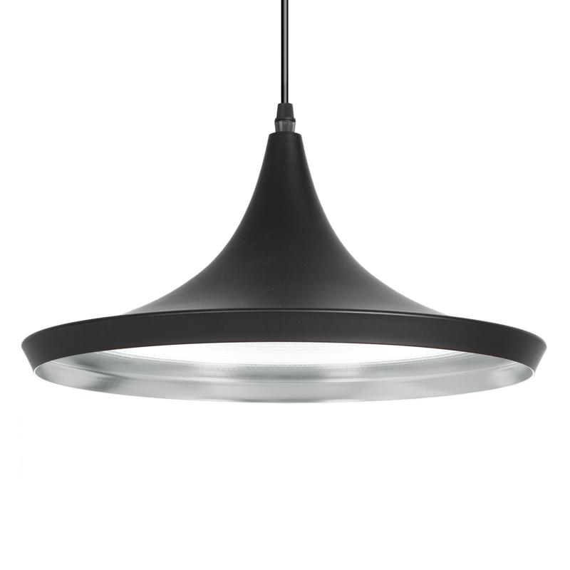 Luminária pendente Tom Dixon Beat Wide Chapéu Preto com interior prata