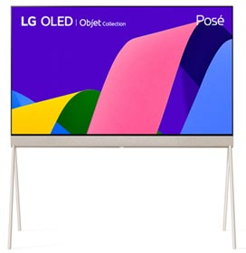 Smart TV 55" LG 4K OLED 55LX1Q Evo Objet Collection Posé 120 Hz, Design 360, Suporte de chão, Acabamento tecido