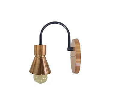 Arandela Aluminio Irlanda Cobre Com Preto 1 Lamp - Nacional Iluminação Arandela Aluminio Irlanda Cobre Com Preto 1 Lamp - Nacional Iluminação