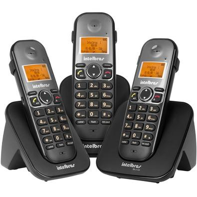 Telefone Intelbras sem Fio Digital com 2 Ramais Adicionais TS5123 Preto