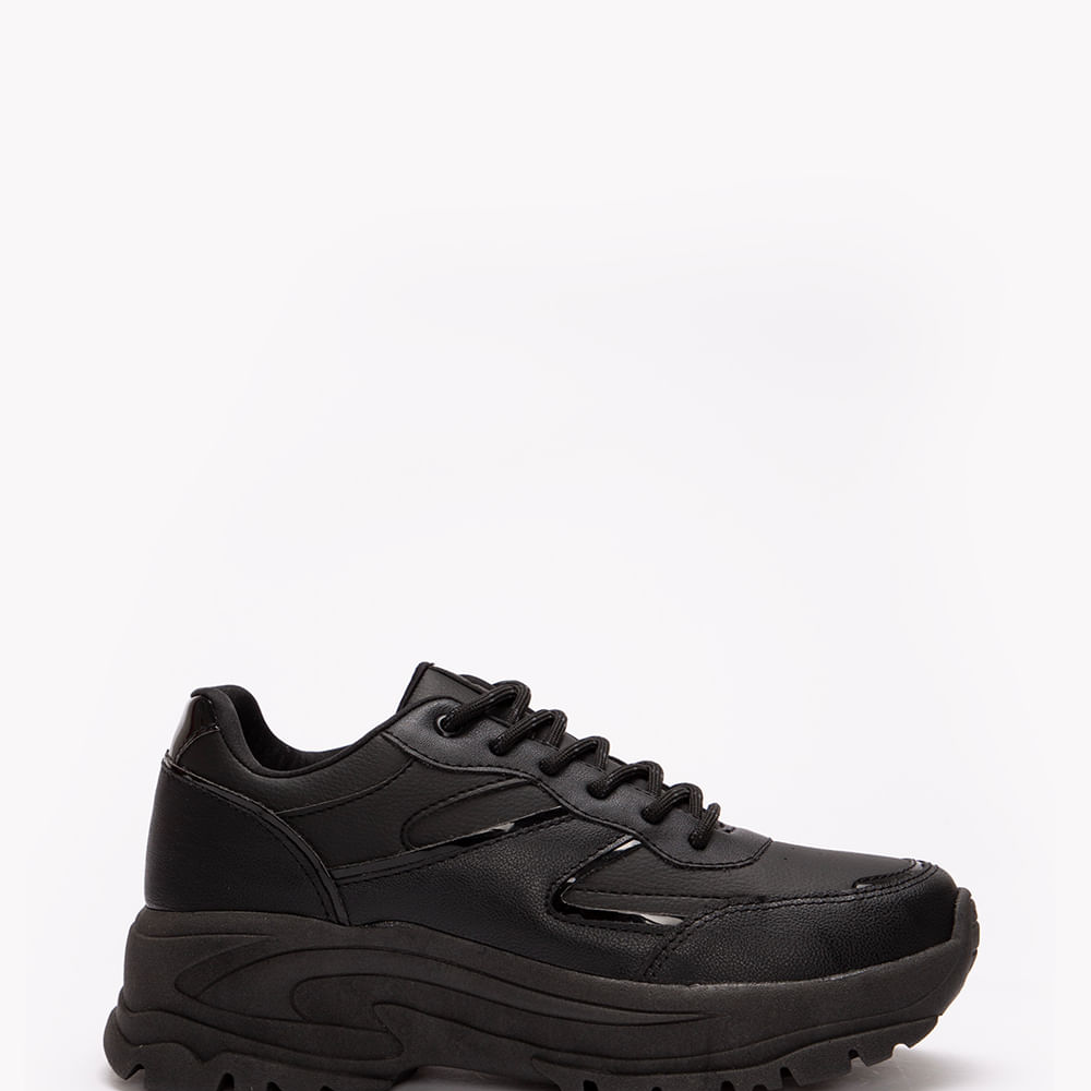 Tênis chunky com recortes ace preto Tênis chunky com recortes ace preto