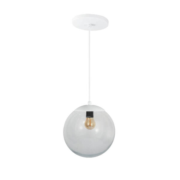 Pendente Globo Esfera de Vidro Cristal 20cm - BRANCO Pendente Globo Esfera de Vidro Cristal 20cm - BRANCO