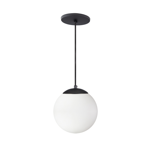 Pendente Globo Esfera de Vidro Branco Fosco 20cm - PRETO Pendente Globo Esfera de Vidro Branco Fosco 20cm - PRETO