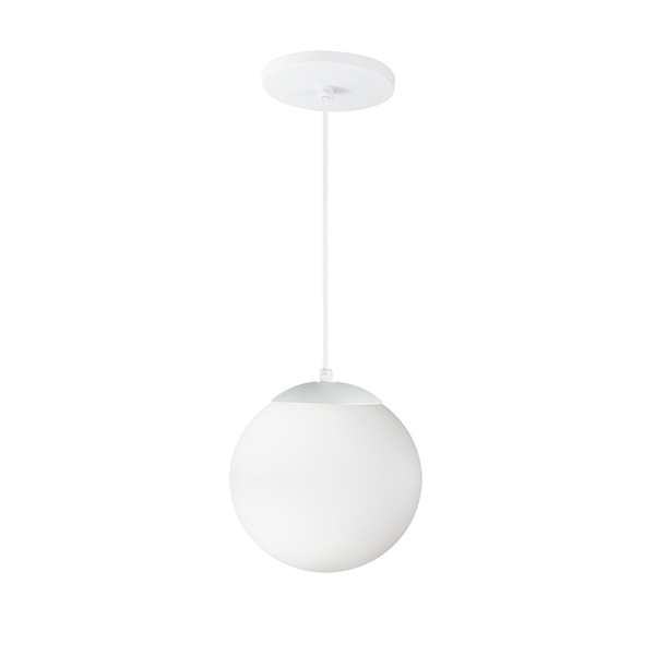 Pendente Globo Esfera de Vidro Branco Fosco 20cm - BRANCO Pendente Globo Esfera de Vidro Branco Fosco 20cm - BRANCO