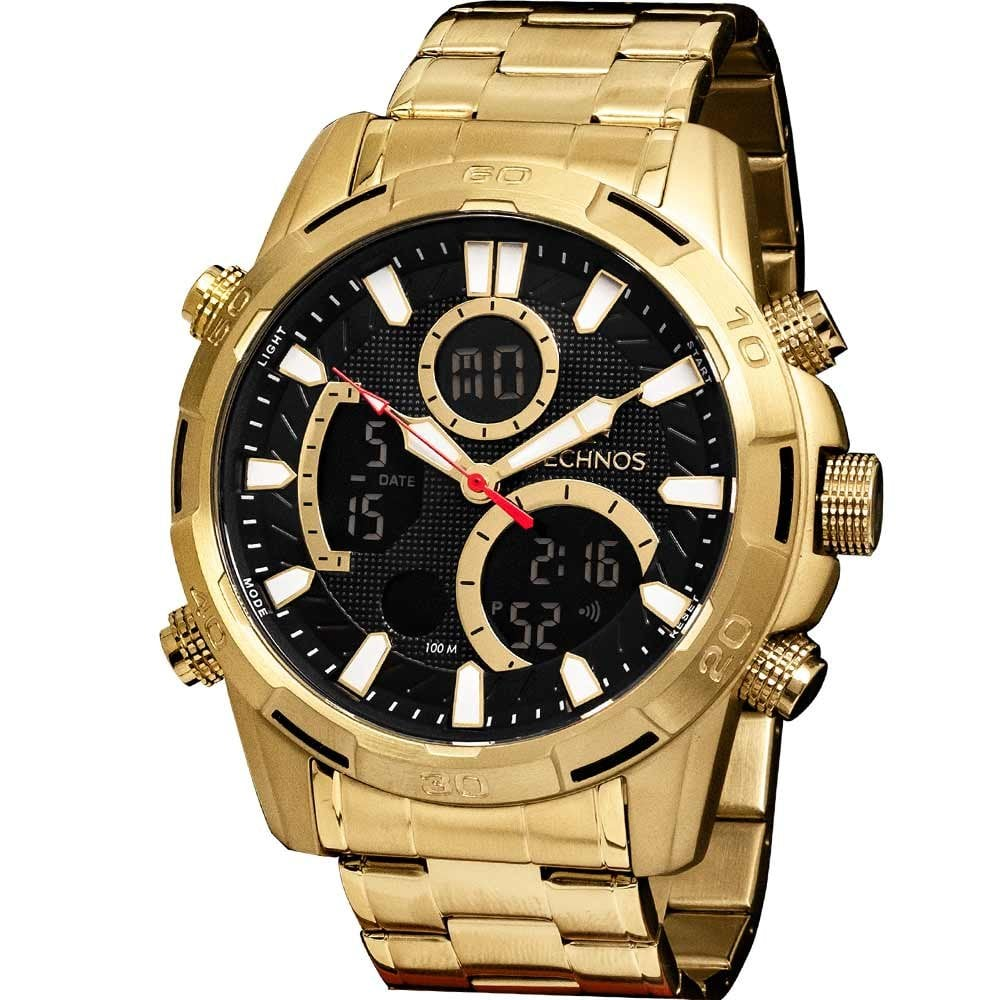 Relógio Technos Masculino Digitech Dourado - BJK704AA/1P BJK704AA/1P