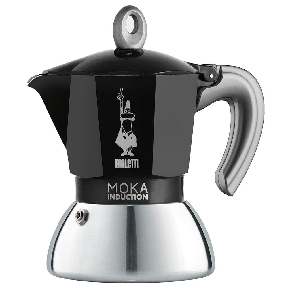 Cafeteira Italiana Bialetti Moka Induction em Alumínio 2 Xícaras Preta Cafeteira Italiana Bialetti Moka Induction em Alumínio 2 Xícaras Preta