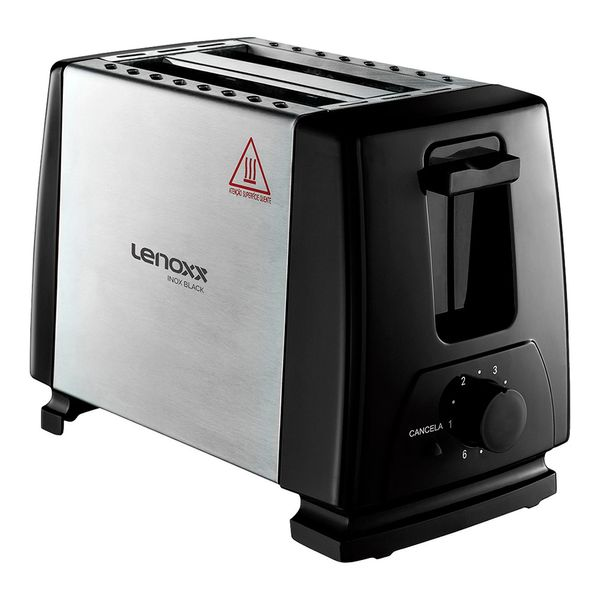Torradeira Elétrica Lenoxx PTR205 Inox Preta - 600W 220V Torradeira Elétrica Lenoxx PTR205 Inox Preta - 600W 220V