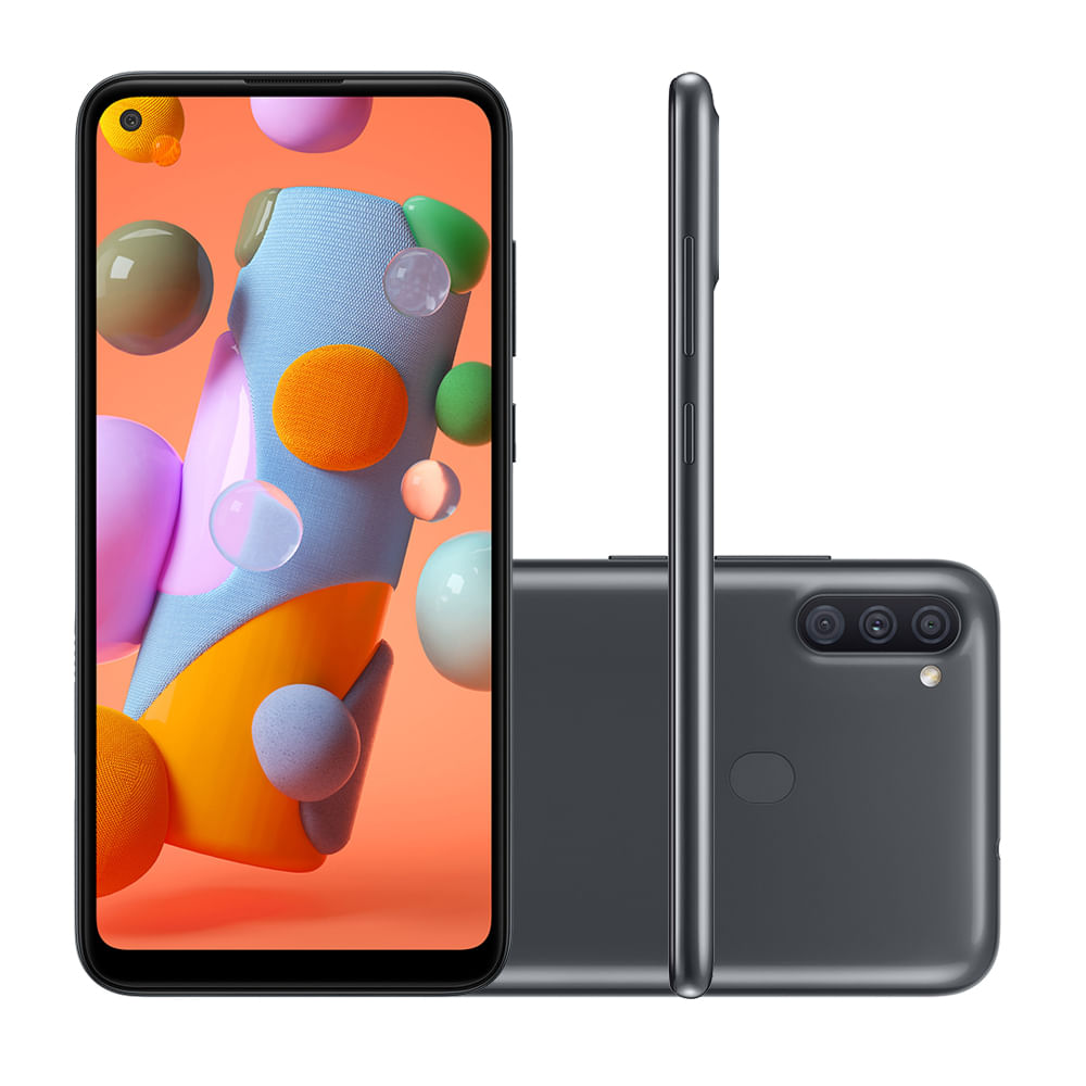 Smartphone Samsung Galaxy A11 64GB 4G 3GB RAM Dual Chip Câmera Tripla Preto Smartphone Samsung Galaxy A11 64GB 4G 3GB RAM Dual Chip Câmera Tripla Preto