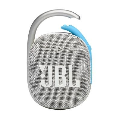 Caixa de Som Portátil JBL Clip 4, Bluetooth, 5 W RMS, À Prova d' Água, com Mosquetão Integrado, Até 10 Hrs de Bateria, Branco - JBLCLIP4ECOW Caixa de Som Portátil JBL Clip 4, Bluetooth, 5 W RMS, À Prova d' Água, com Mosquetão Integrado, Até 10 Hrs de Bateria, Branco - JBLCLIP4ECOW