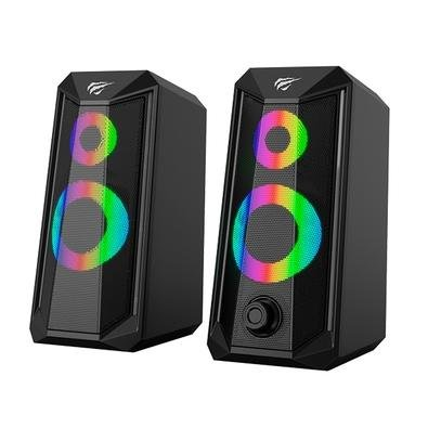 Caixa de Som Gamer Havit RGB, Conexão 3.5mm/USB, Estéreo 2.0, Preto - SK202 Caixa de Som Gamer Havit RGB, Conexão 3.5mm/USB, Estéreo 2.0, Preto - SK202