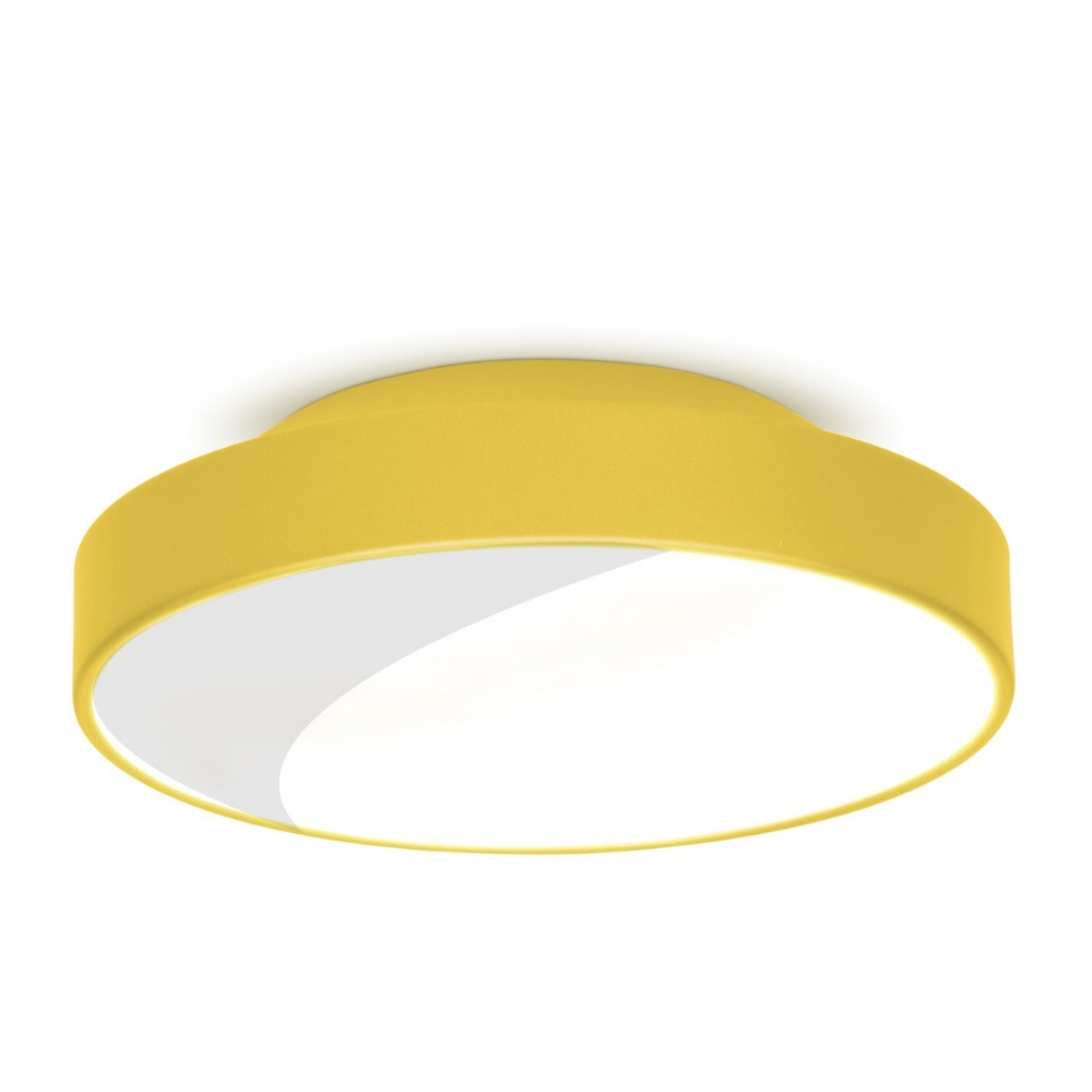 Plafon Sobrepor 2 Lâmpadas Redondo Soquete E27 Amarelo Plafon Sobrepor 2 Lâmpadas Redondo Soquete E27 Amarelo