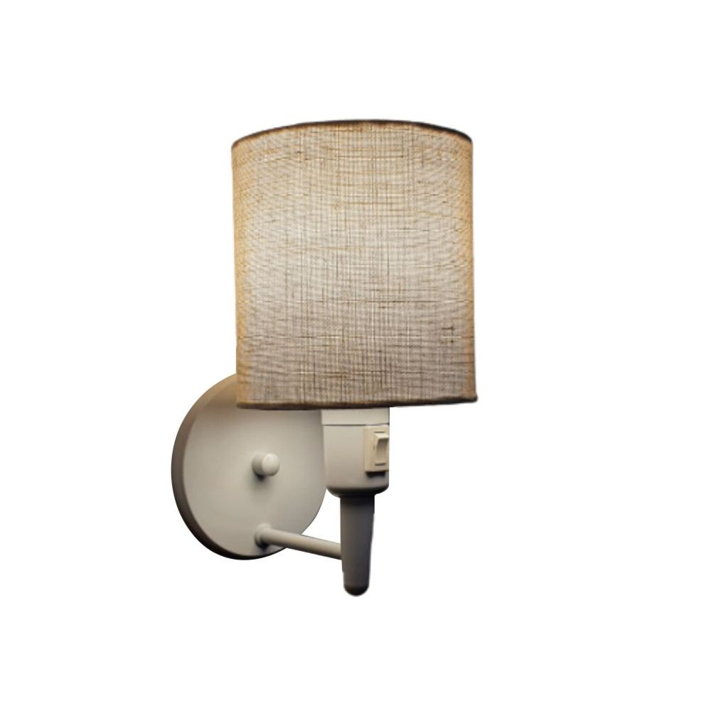 Arandela Cone Md-2030 Branco Cúpula em Tecido Rustico Bege Arandela Cone Md-2030 Branco Cúpula em Tecido Rustico Bege