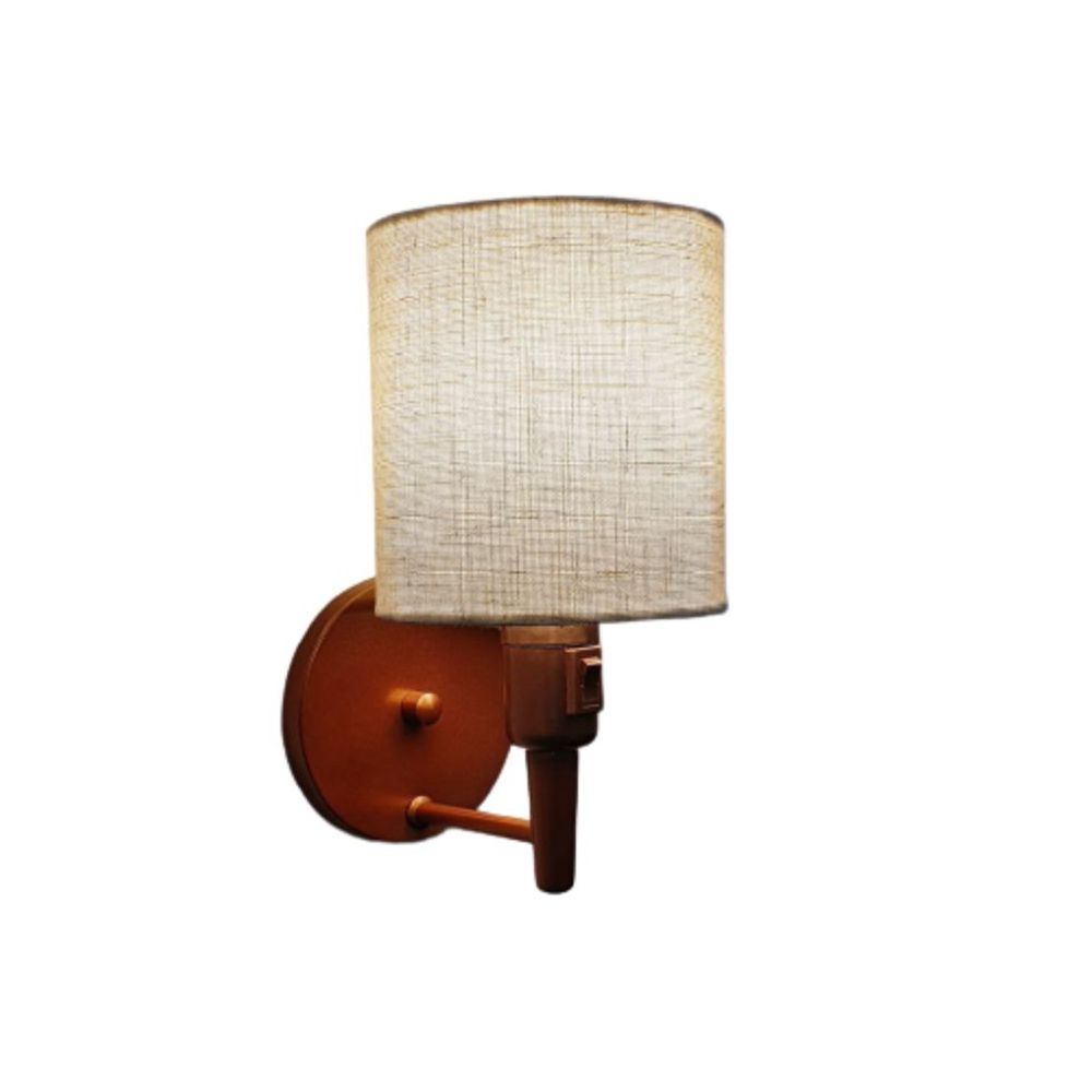 Arandela Cone Md-2030 Cobre Cúpula em Tecido Rustico Bege Arandela Cone Md-2030 Cobre Cúpula em Tecido Rustico Bege