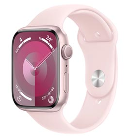Apple Watch Series 9 (GPS 41 mm) Caixa Rosa de Alumínio com Pulseira Esportiva Rosa-clara ? P/M