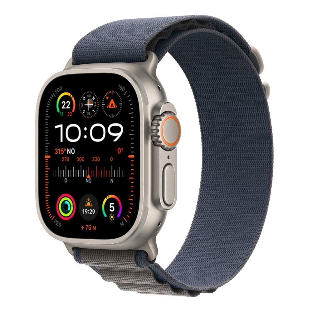 Apple Watch Ultra 2 (GPS + Cellular) 49 mm Caixa de Titânio com Pulseira Loop Alpina Azul G