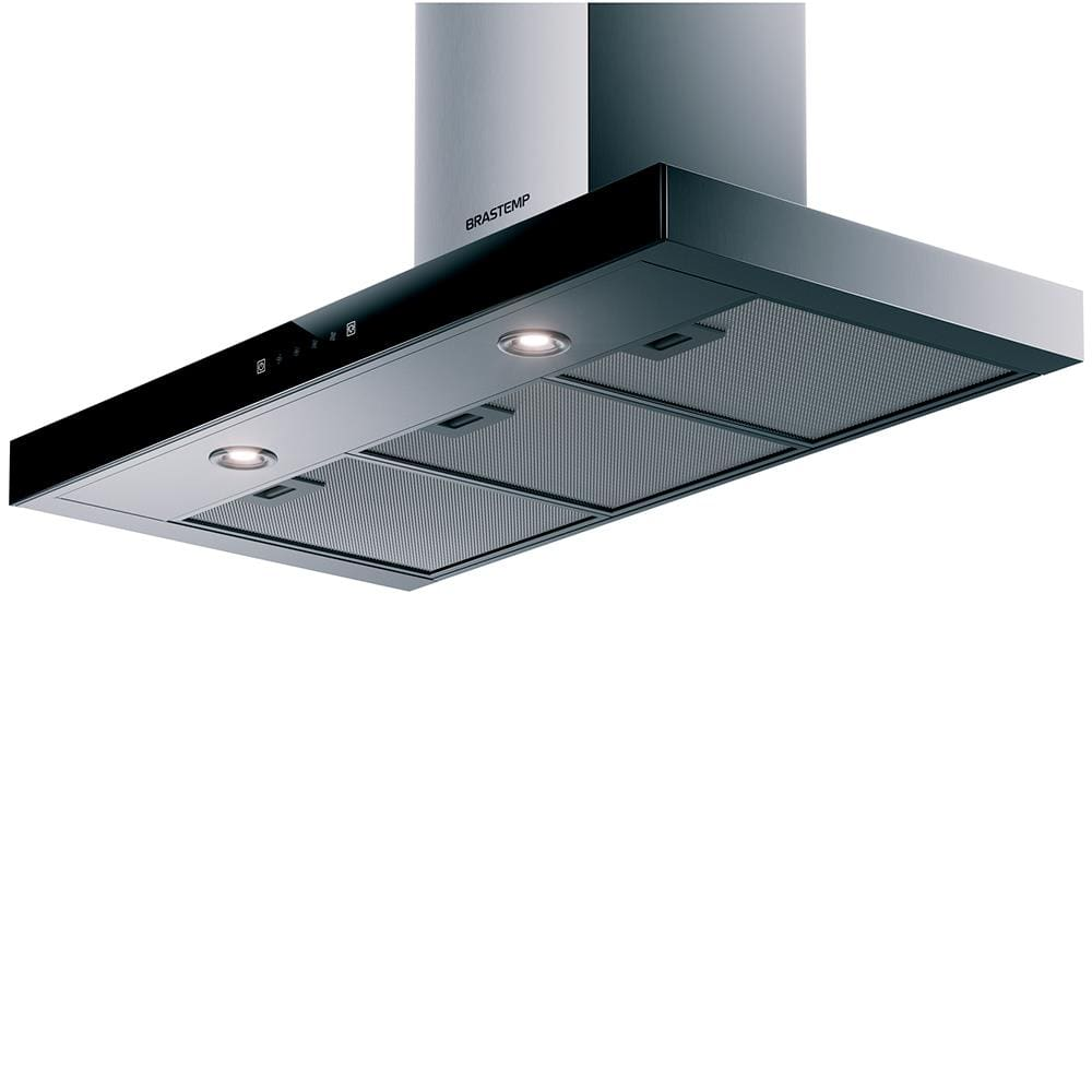 Coifa de Parede Brastemp BAE90AR Painel Touch on Glass Inox - 90 cm - 220v Coifa de Parede Brastemp BAE90AR Painel Touch on Glass Inox - 90 cm - 220v