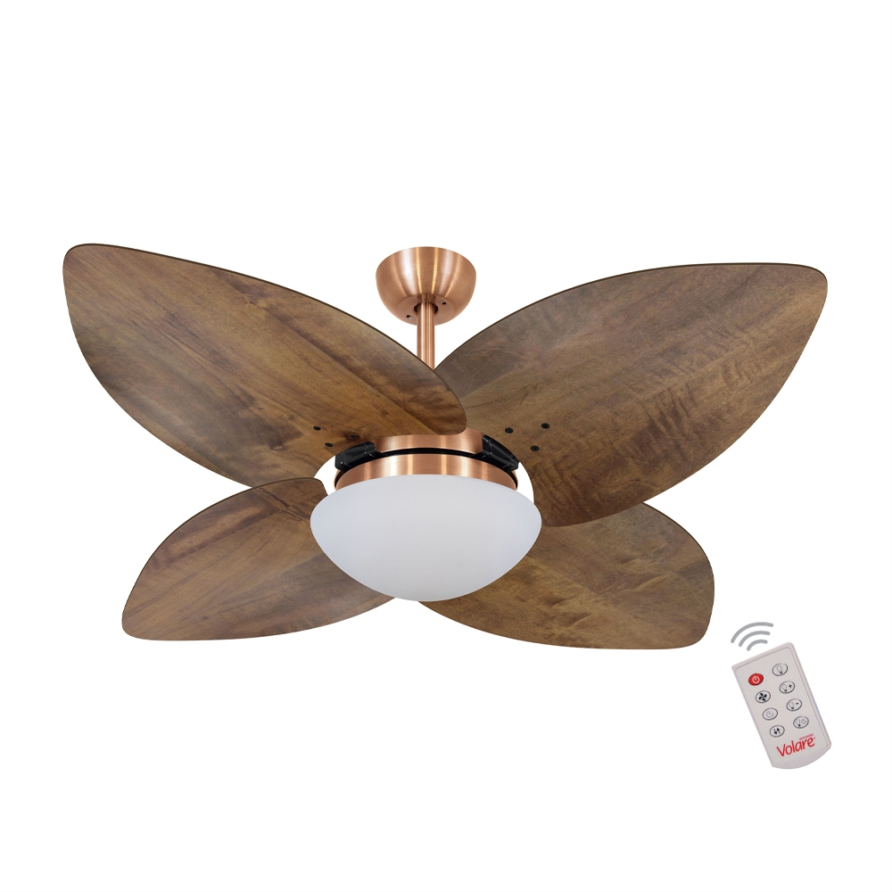 Ventilador de Teto Kovalski Cobre 4 Pás Rádica Imbuia 127V com Controle Ventilador de Teto Kovalski Cobre 4 Pás Rádica Imbuia 127V com Controle