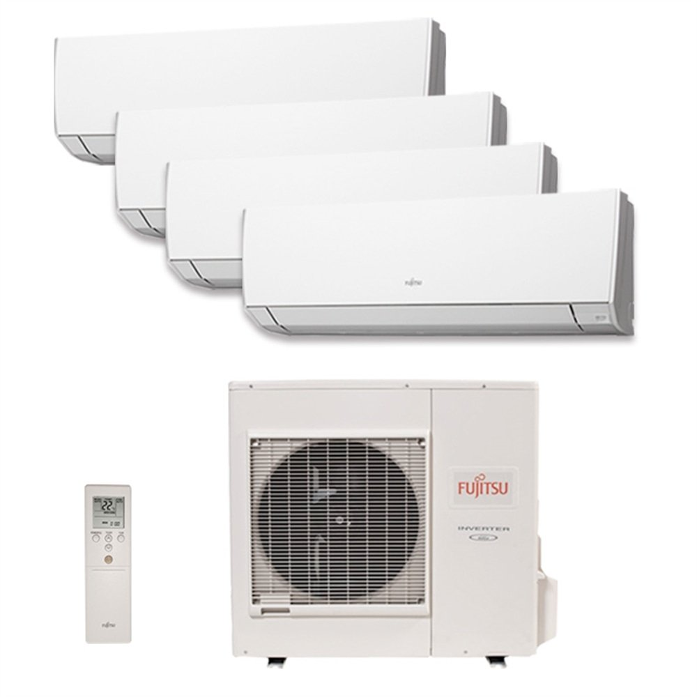 Ar Condicionado Multi Quadri Split Inverter Fujitsu Hw 27.000 Btus (3 Evap 9000 e 1 Evap 12.000) Quente/Frio 220V Monofásico AOBG30LAT4