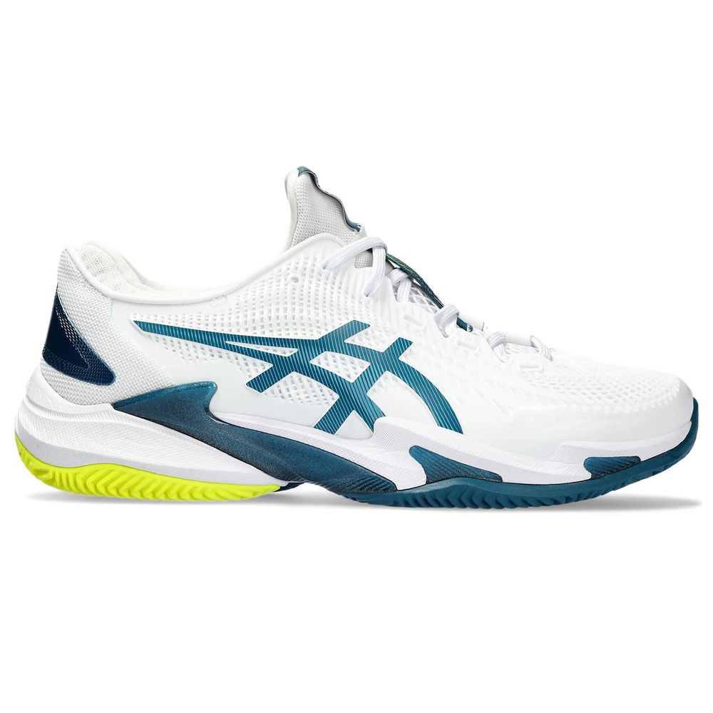 Tênis ASICS Court FF 3 Clay - Masculino - Branco, Azul e Amarelo Tênis ASICS Court FF 3 Clay - Masculino - Branco, Azul e Amarelo