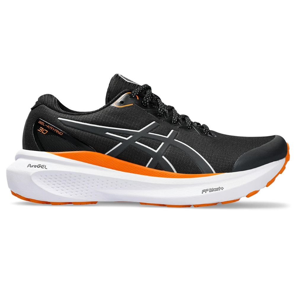 Tênis ASICS GEL-Kayano 30 Lite-Show - Feminino - Preto com Branco e Laranja Tênis ASICS GEL-Kayano 30 Lite-Show - Feminino - Preto com Branco e Laranja