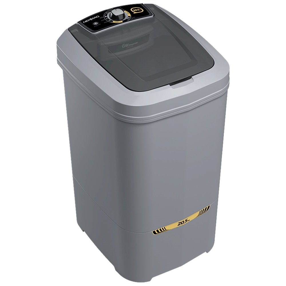 Máquina de Lavar Roupas 20,5Kg Newmaq Semi-Automática | 9 Programas, Turbilhonamento Vertical, Cinza Máquina de Lavar Roupas 20,5Kg Newmaq Semi-Automática | 9 Programas, Turbilhonamento Vertical, Cinza